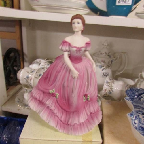 2425 - 5 boxed coalport figurines including Bolero, Jaqueline, Anthea etc.,