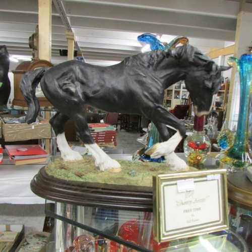 2499 - 3 Country Artist's horse figures - Free Time, Suffolk Punch (boxed) and Free as the Wind (boxed).