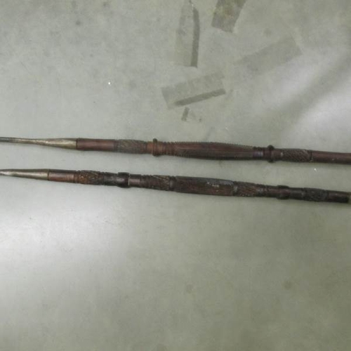 2556 - 2 antique mid 19th century tribal spears