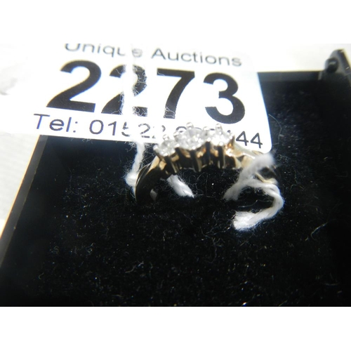 2273 - A 20pt 3 stone diamond ring set in yellow gold