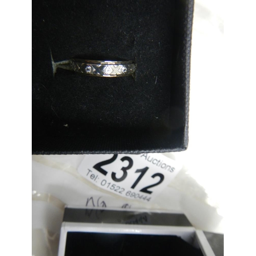 2312 - Two 9ct gold band rings, stone set, one dated London 1962 the other dated Birmingham 1973.