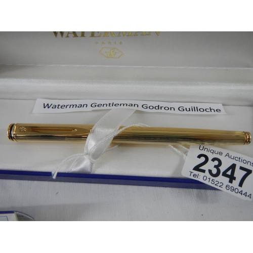 2347 - A Waterman ball point pen in box and with guarantee.