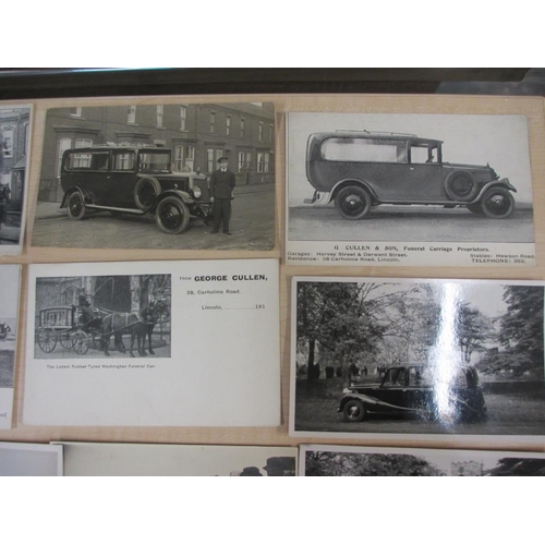 2351 - A collection of Postcards and photographs including from Lincoln undertakers and cab proprietors Geo... 