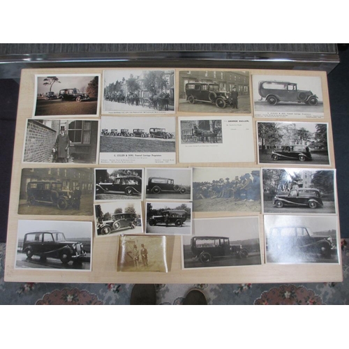 2351 - A collection of Postcards and photographs including from Lincoln undertakers and cab proprietors Geo... 