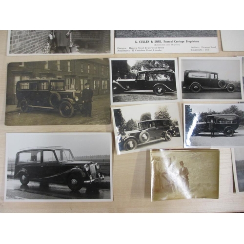 2351 - A collection of Postcards and photographs including from Lincoln undertakers and cab proprietors Geo... 