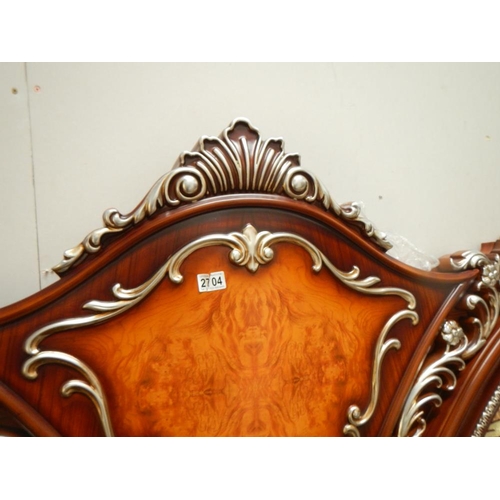 2704 - A superb quality gilded bed surround with upholstered headboard.

This is a new and never used but i... 