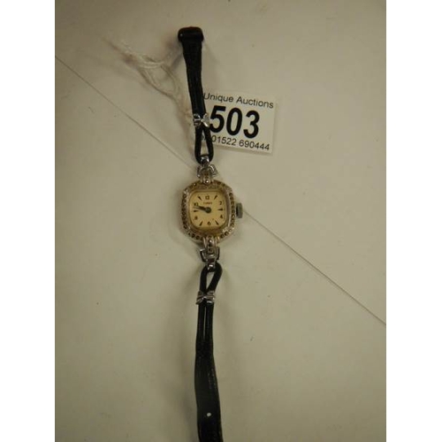 503 - A Timex retro style ladies wrist watch in working order.