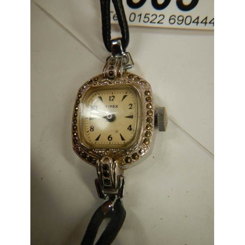 503 - A Timex retro style ladies wrist watch in working order.