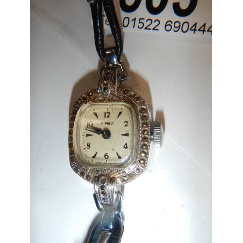 503 - A Timex retro style ladies wrist watch in working order.