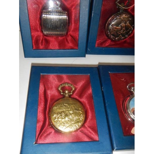 505 - 10 boxed contemporary pocket watches (all need batteries)