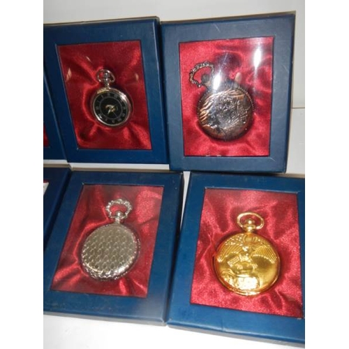 505 - 10 boxed contemporary pocket watches (all need batteries)