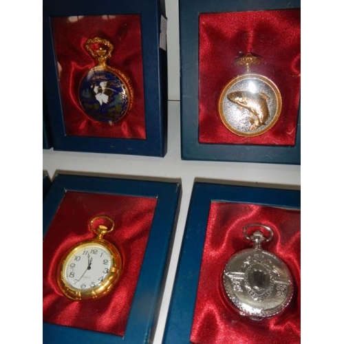 506 - 10 contemporary gents pocket watches (all need batteries).