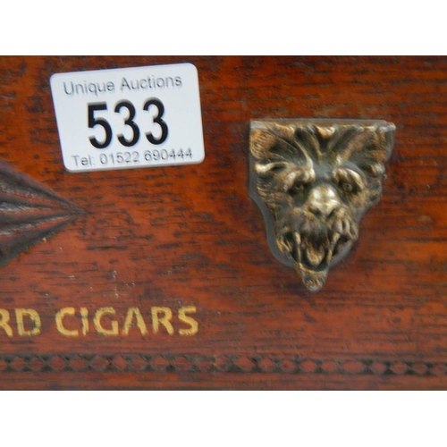 533 - A King Edward cigar box with brass handles