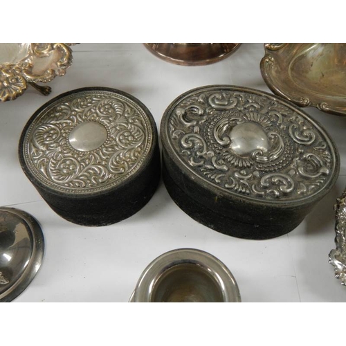 535 - A mixed lot of interesting silver plate including spill vases.