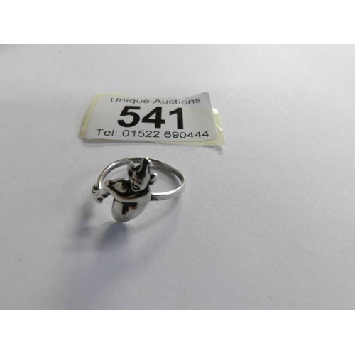 541 - An unusual vintage Lincoln imp ring in silver.