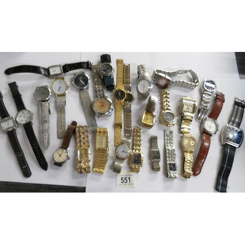 551 - Approximately 25 assorted wrist watches.