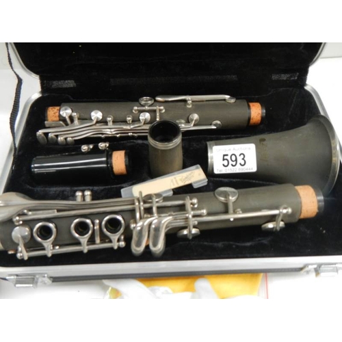 593 - A cased jazz clarinet.