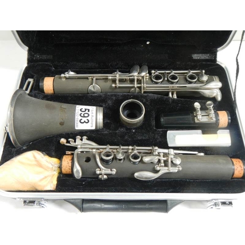 593 - A cased jazz clarinet.