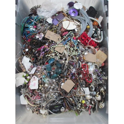 615 - A very large collection of unsorted costume jewellery. (crate not included).