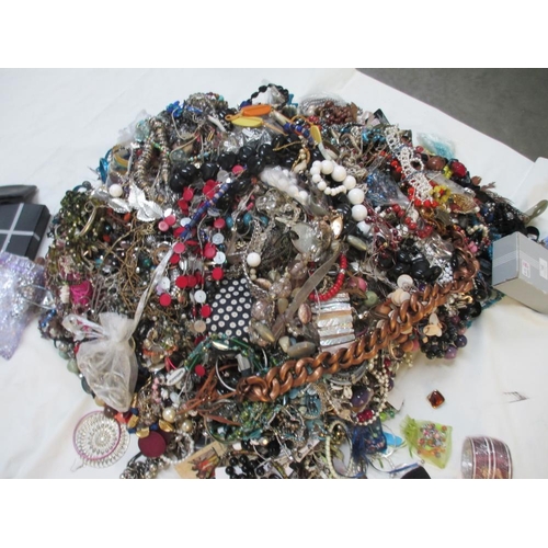 615 - A very large collection of unsorted costume jewellery. (crate not included).