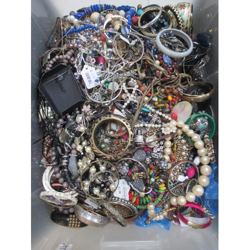 616 - A very large collection of unsorted costume jewellery. (crate not included)