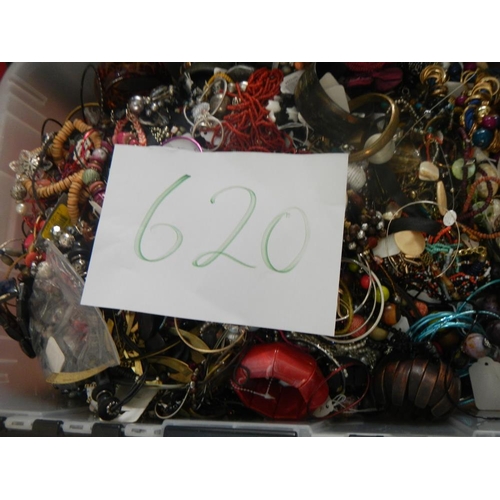 620 - A very large collection of unsorted costume jewellery. (crate not included).