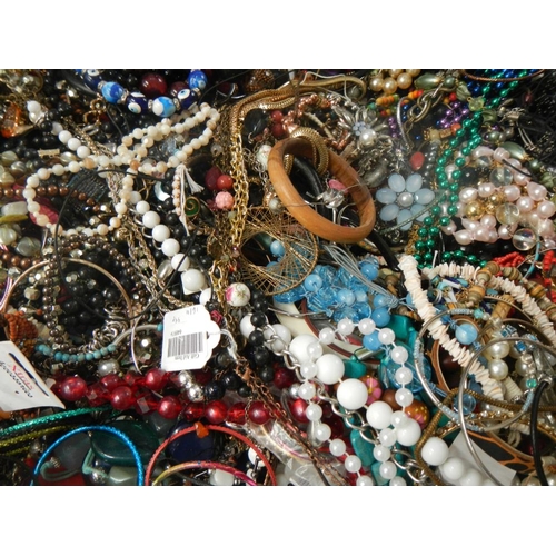 623 - A very large collection of unsorted costume jewellery.(crate not included)