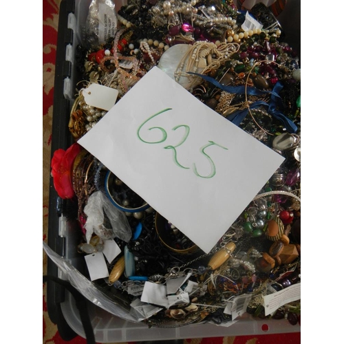 625 - A very large collection of unsorted costume jewellery (crate not included)