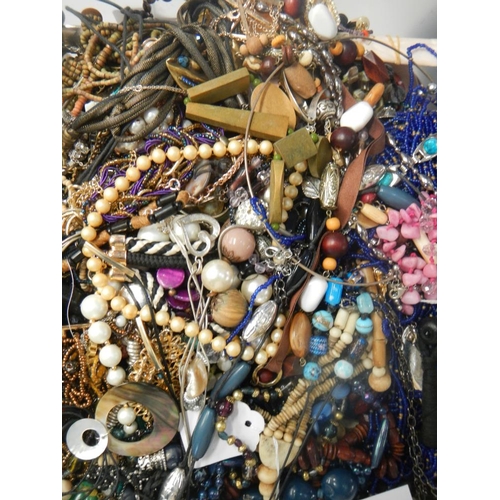 627 - A very large collection of unsorted costume jewellery (crate not included)