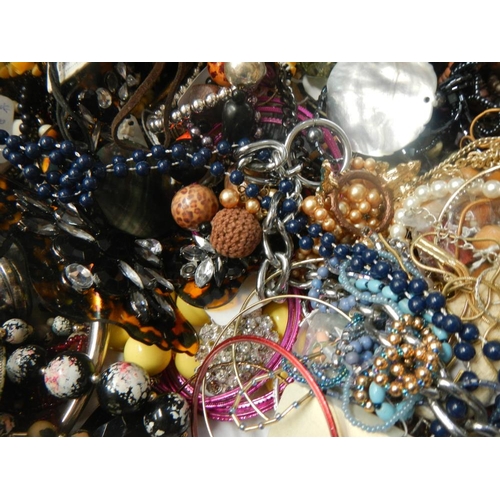 631 - A very large collection of unsorted costume jewellery  (crate not included)