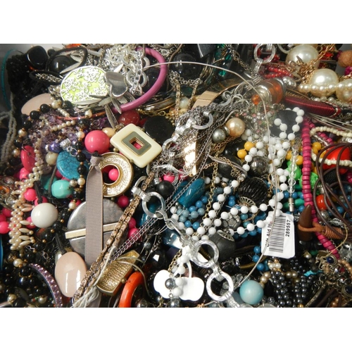 631 - A very large collection of unsorted costume jewellery  (crate not included)