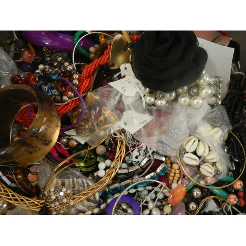 634 - A very large collection of unsorted costume jewellery  (crate not included)