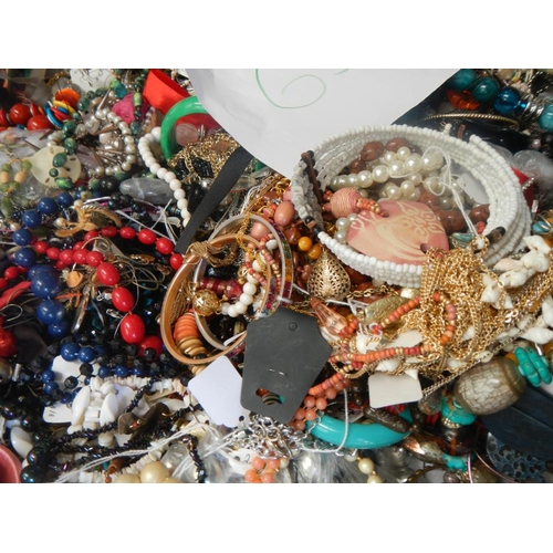 634 - A very large collection of unsorted costume jewellery  (crate not included)