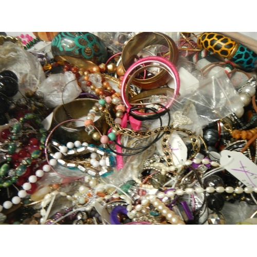 634 - A very large collection of unsorted costume jewellery  (crate not included)