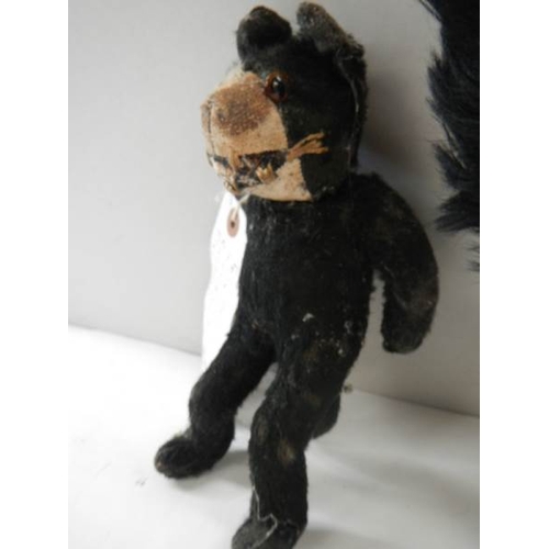 775 - A rare mohair straw filled Felix the cat (rare size) and one other (need tidying up and repair).