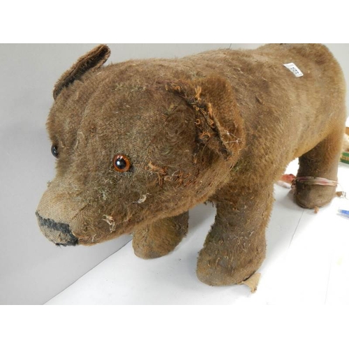 789 - An early Chad Valley bear, 25'' long by 13'' high.