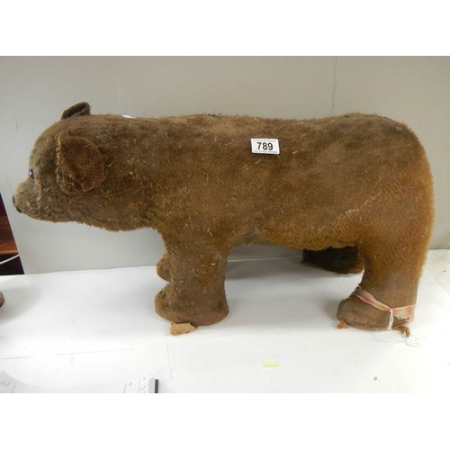 789 - An early Chad Valley bear, 25'' long by 13'' high.