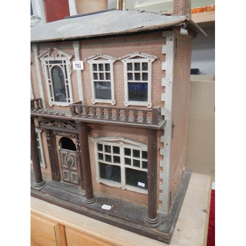 793 - A Victorian style dolls house, 31'' x 26''