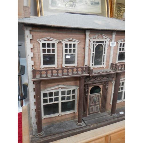 793 - A Victorian style dolls house, 31'' x 26''