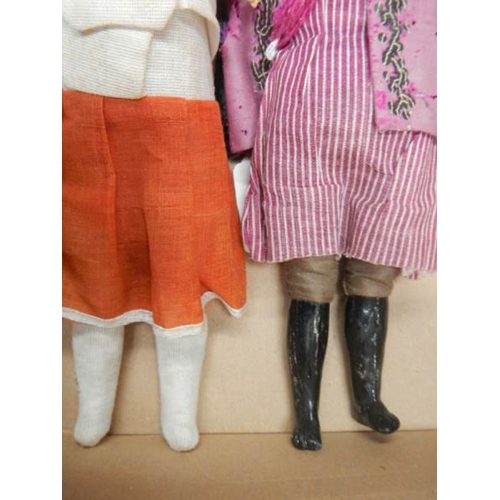 805 - 2 vintage dolls, complete but need attention.