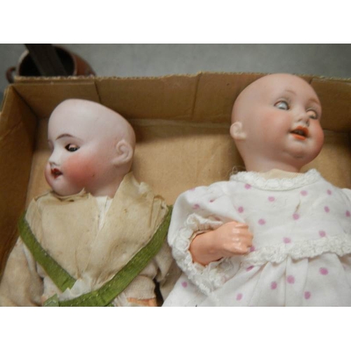 807 - 3 Victorian porcelain headed dolls (all need wigs).