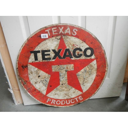 838 - An old metal Texaco sign.