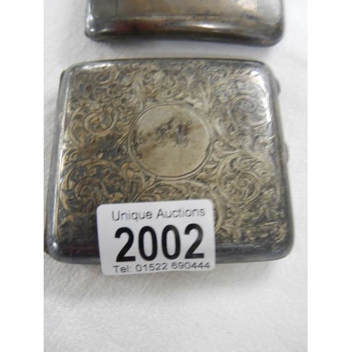 2002 - 3 hallmarked silver cigarette cases weight 324 grams