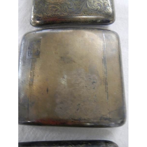 2002 - 3 hallmarked silver cigarette cases weight 324 grams