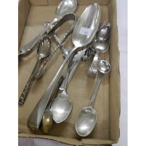 2007 - A mixed lot of silver spoons etc., approximately 220 grams.