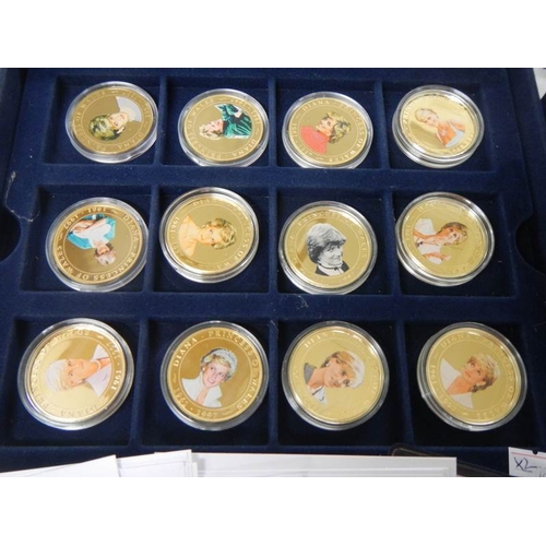 2010 - 2 cases of Diana Princess of Wales commemorative coins.