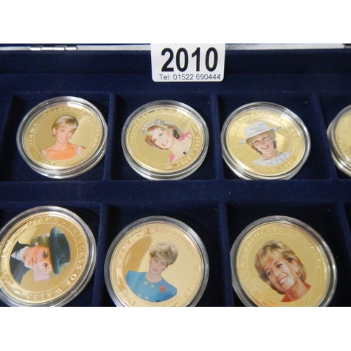 2010 - 2 cases of Diana Princess of Wales commemorative coins.