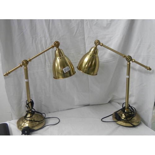 2130 - A pair of good quality mid 20th century adjustable table lamps.