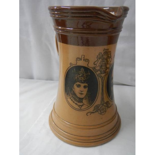 2135 - A Doulton Lambeth coronation jug, in good condition.