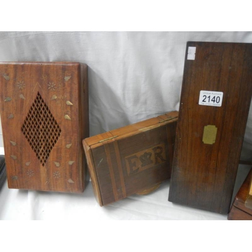 2140 - A collection of 6 boxes including mahogany.